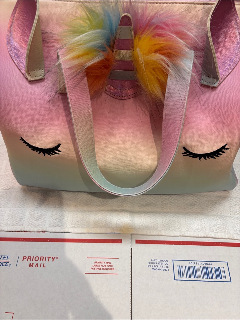 Under One Sky Pastel Rainbow Unicorn Weekender tote